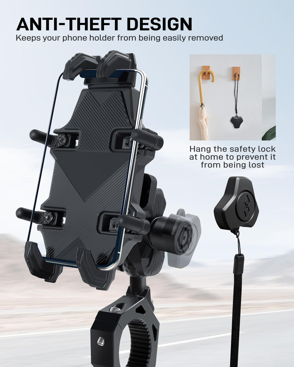 Anti-Theft UTV Phone Mount with Vibration Dampener O607