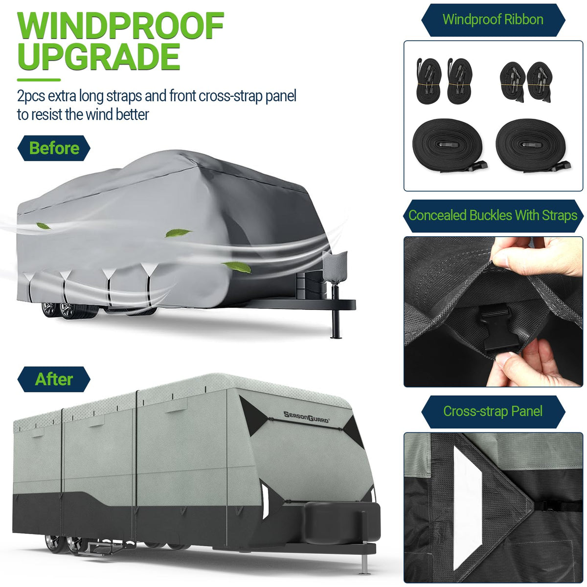 14-16 ft Waterproof Travel Trailer Cover O708