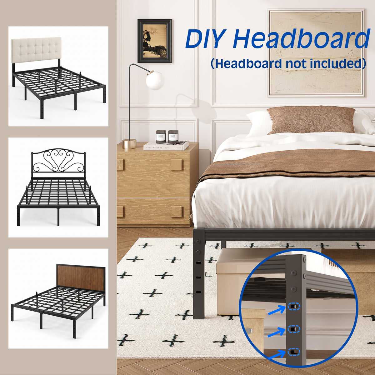 Queen Metal Platform Bed Frame R91548