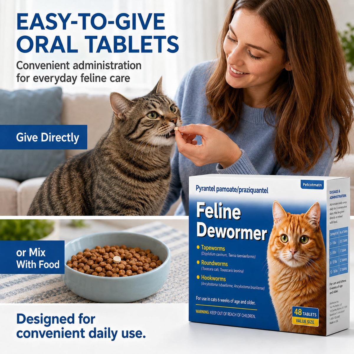 Cat Dewormer 48 Tablets M6269