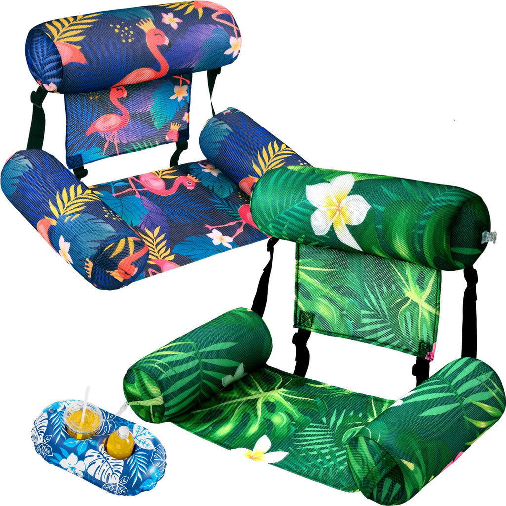 2 Pack Inflatable Pool Float Chair with Cup Holders W340