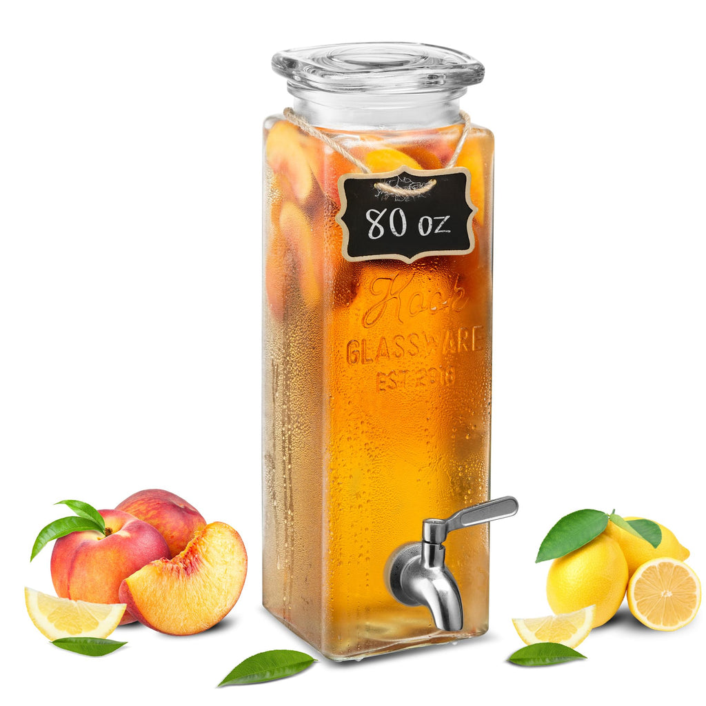 80 oz Glass Drink Dispenser with Spigot M461