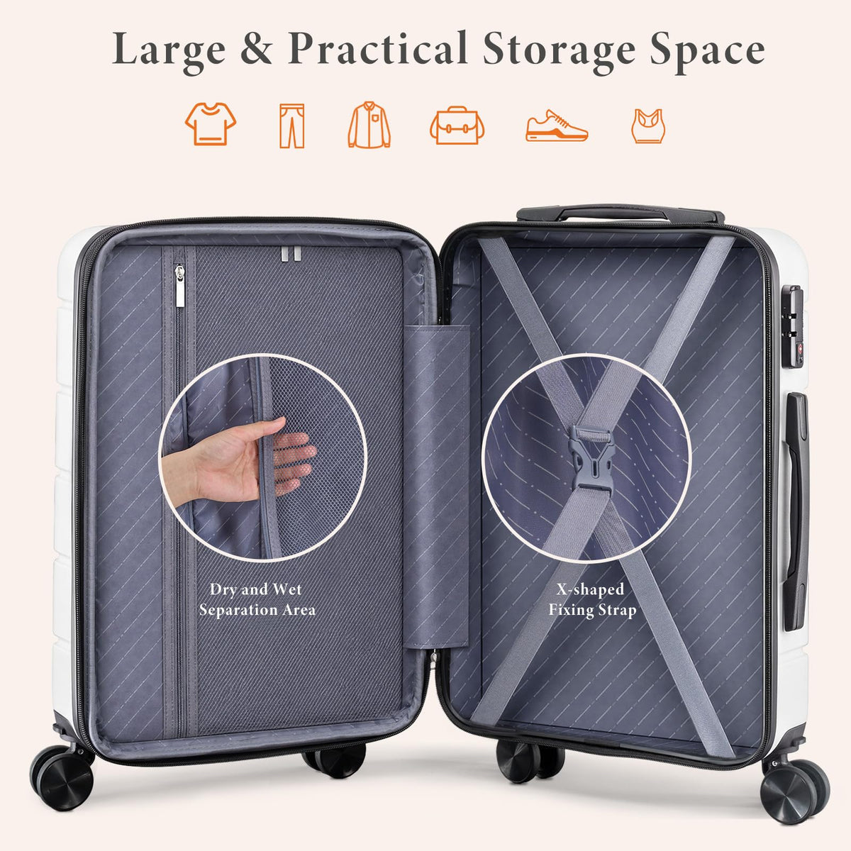 20 Inch Carry On Luggage with Spinner Wheels I638744