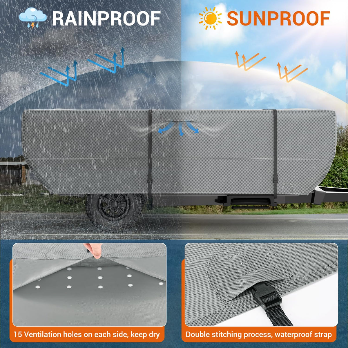 Folding Camper Cover Fits 10'-12' Trailers M931