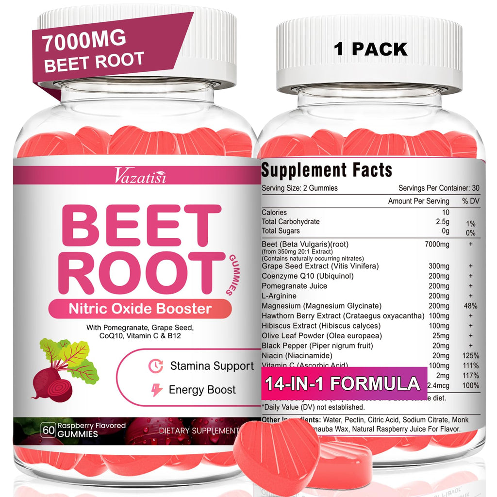 Beet Root Gummies with Coq 10, Grape Seed, Pomegranate, 60 Chews J620228