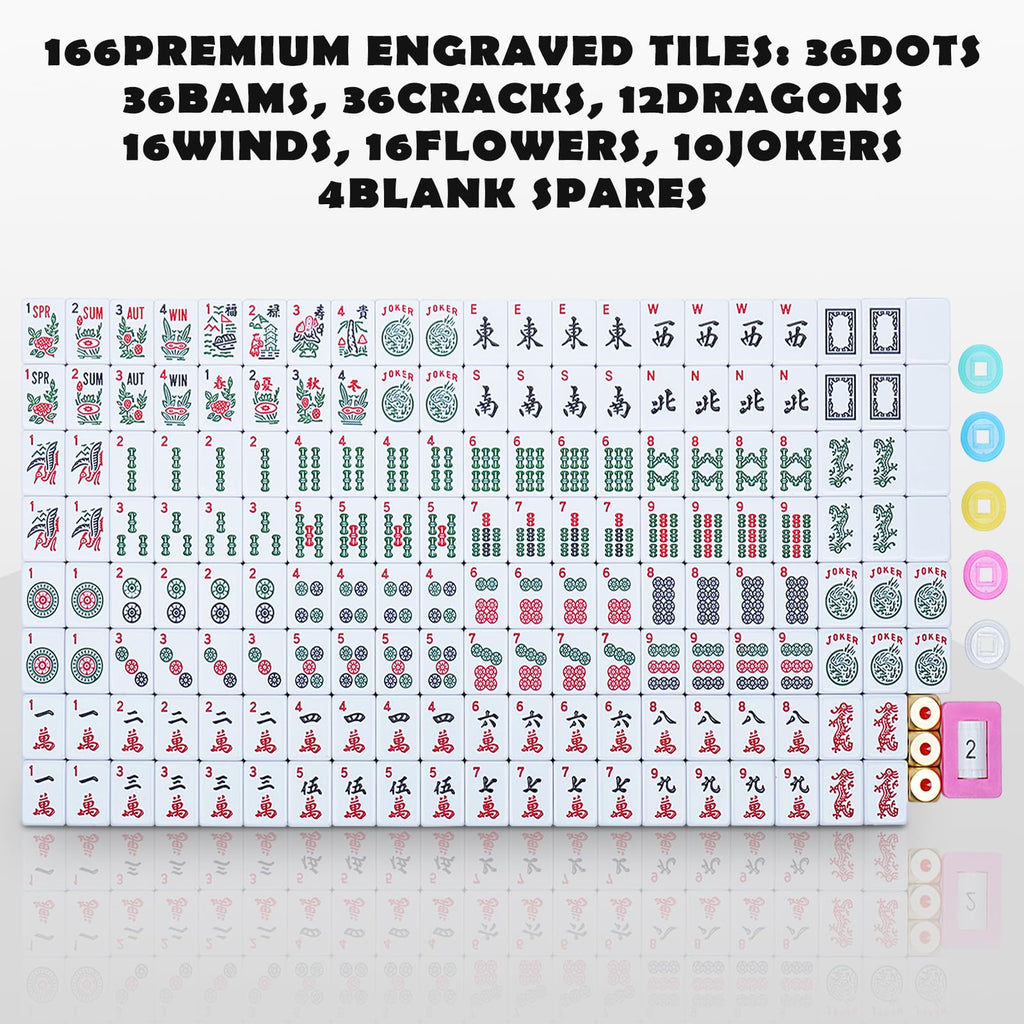 American Mahjong Game Set with 166 Tiles Y956
