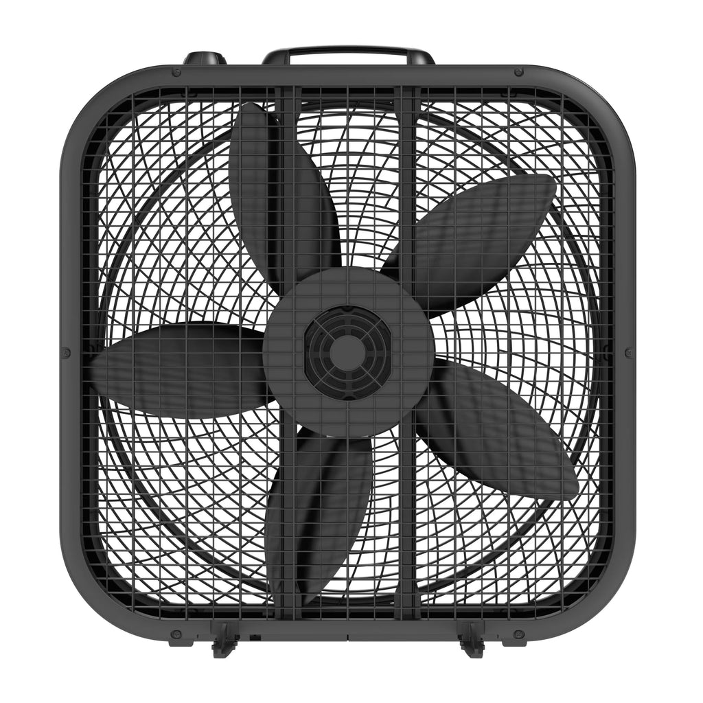 20-Inch Classic Box Fan, Three-Speed, Quiet, Tabletop with Carrying Handle, White D7854