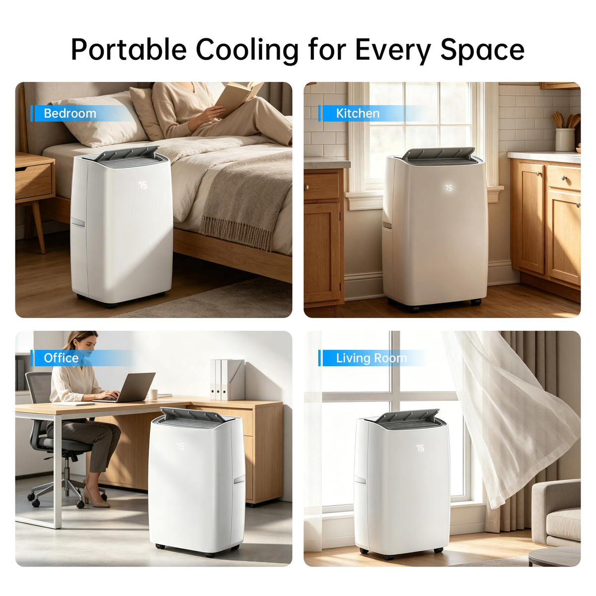 14000 BTU 5-in-1 Portable Air Conditioner with Remote Control and Window Kit Q6064