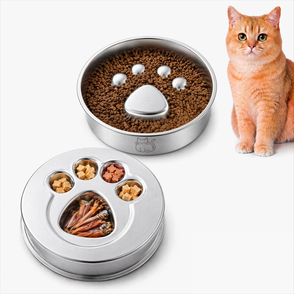 Stainless Steel Slow Feeder Cat Bowl Z4967