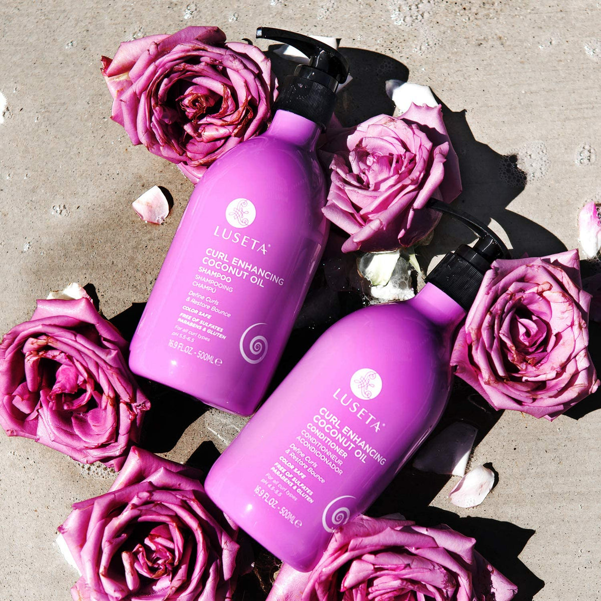 Curly Hair Shampoo and Conditioner Set with Biotin Hair Oil W53906