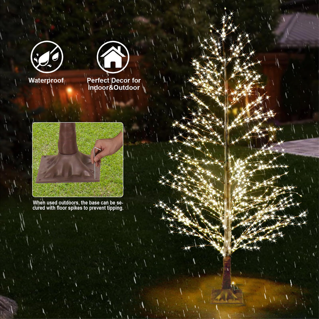 6FT Lighted Birch Tree with 1300 LED Lights O115376