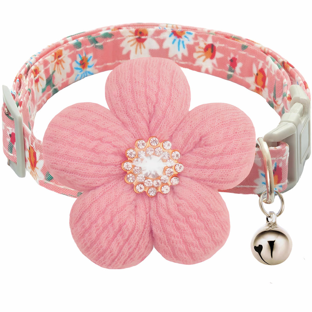 Small Dog Collar with Flower and Bell F319