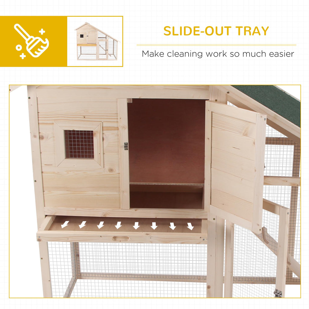 55" 2-Tier Wooden Rabbit Hutch with Ramp E82169