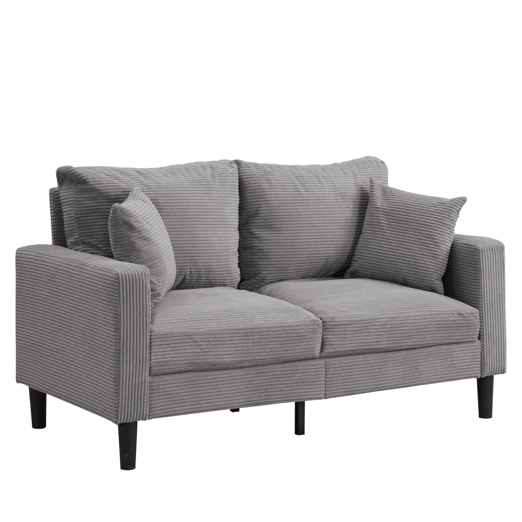 Light Gray Upholstered 2 Seat Loveseat Sofa A802976