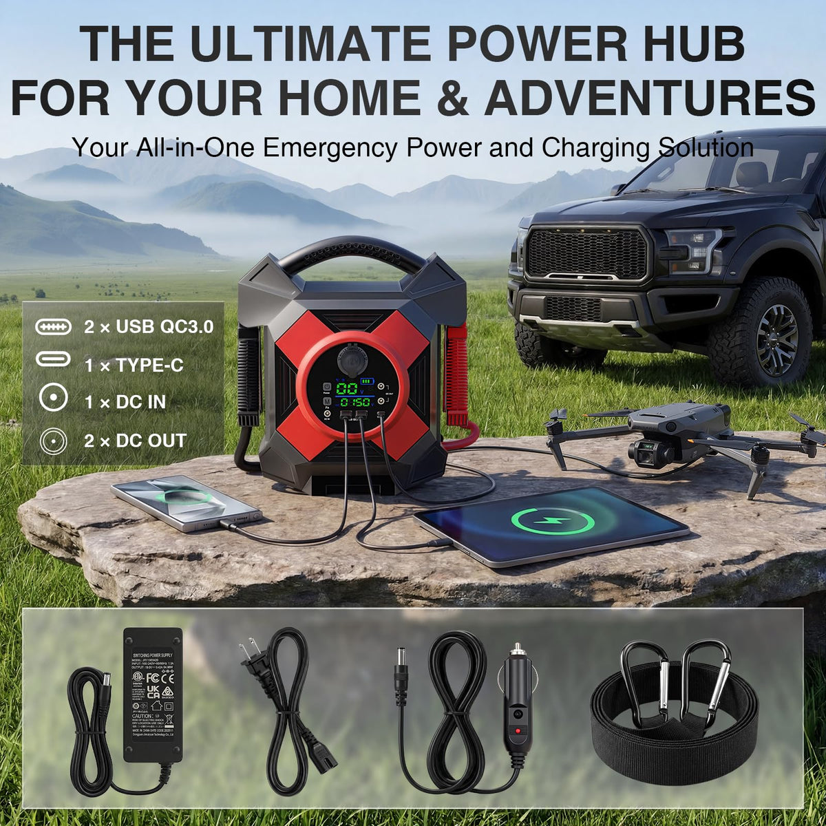 Heavy Duty Truck Jump Starter 30000A Peak 12V Lithium Battery Booster Pack M446014