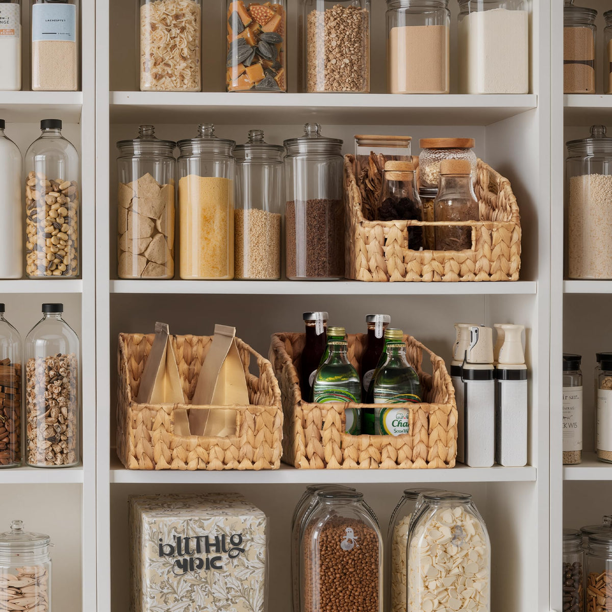 Wicker Storage Baskets with Built-in Handles, 2 Pack R224807