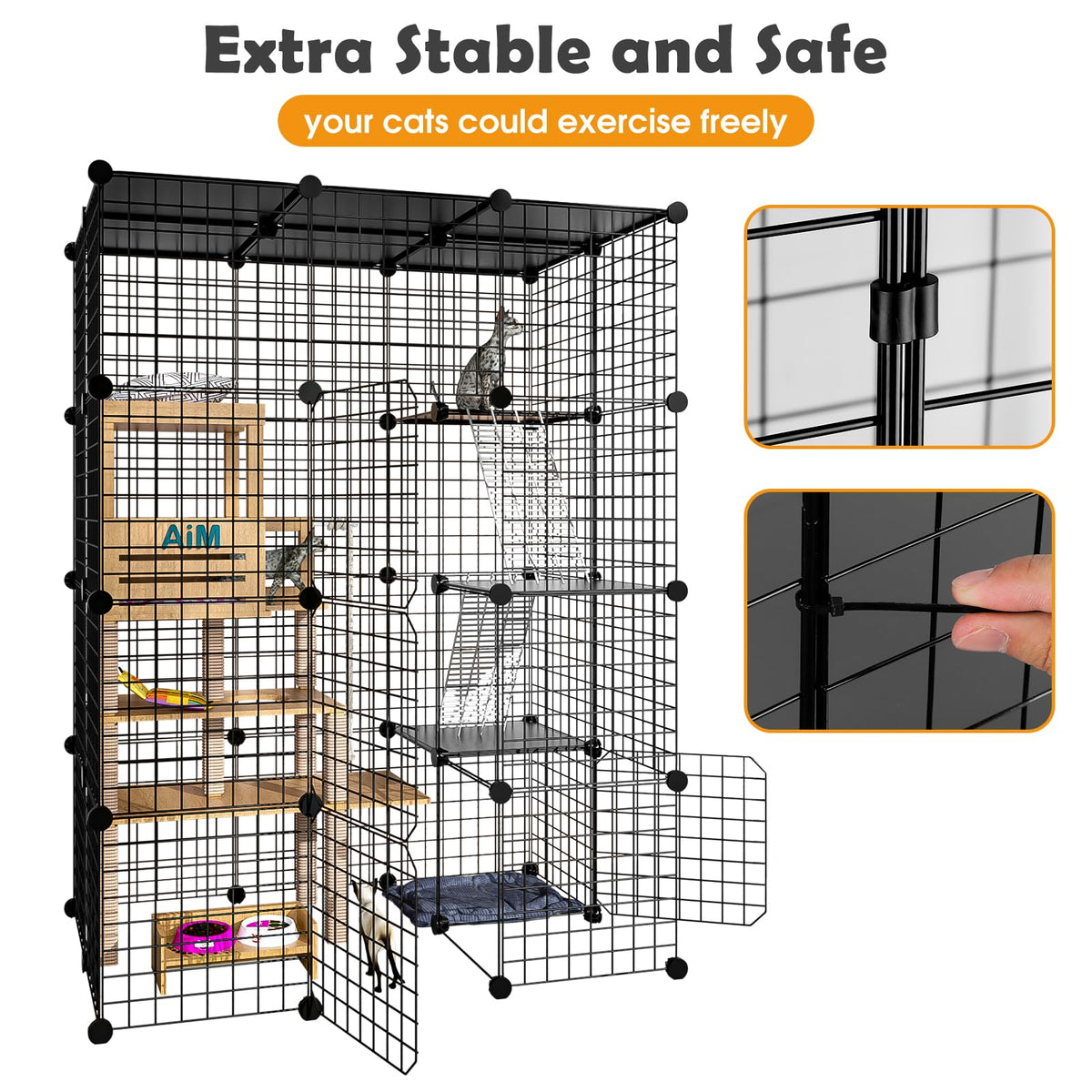 Large Detachable Metal Wire Cat Enclosure X623
