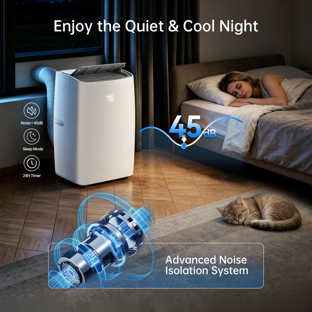 14000 BTU 5-in-1 Portable Air Conditioner with Remote Control and Window Kit Q6064
