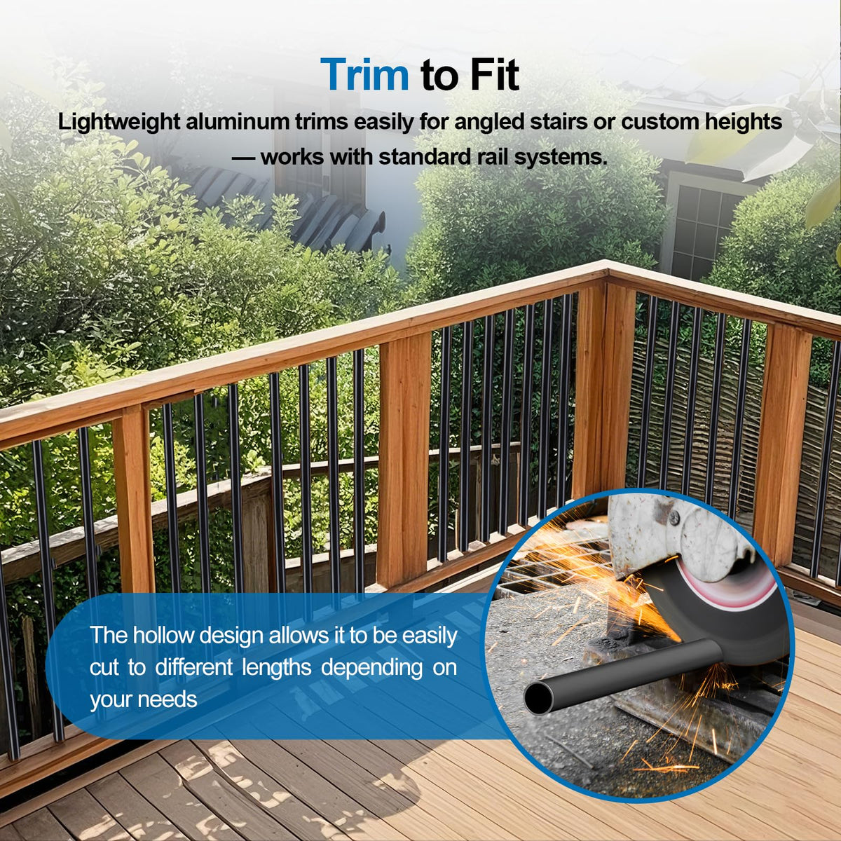 Black Aluminum Deck Balusters 32in x 3/4in 100 Pack F12259