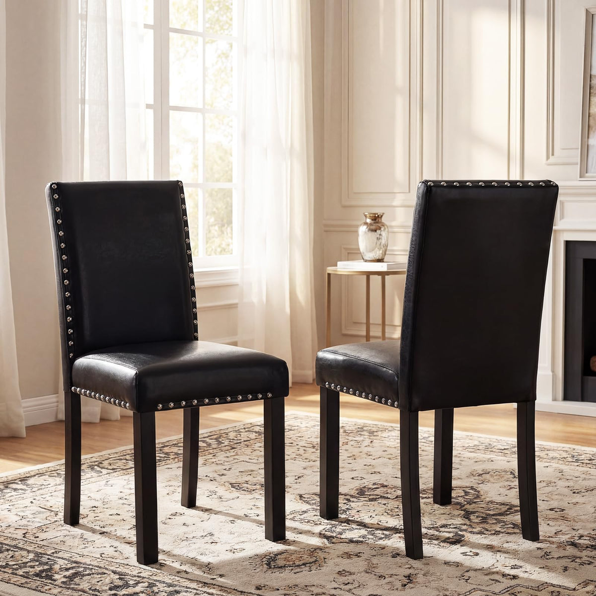 Faux Leather Upholstered Dining Chairs Set of 2 S712960