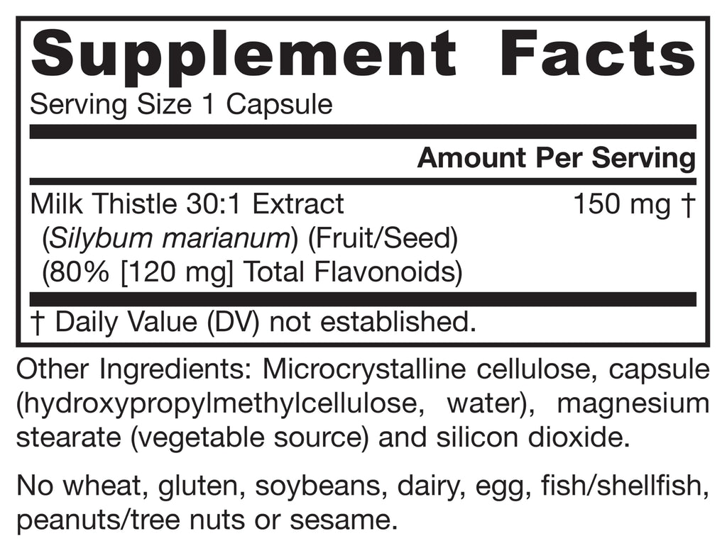 Milk Thistle 150mg 200 Capsules S619