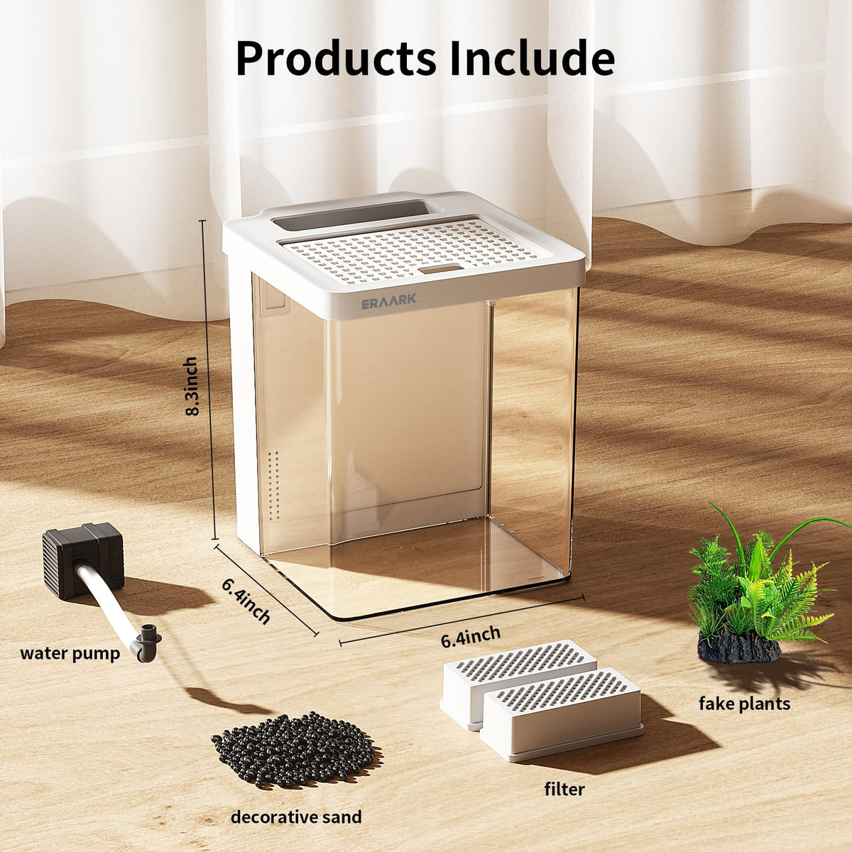 1.5 Gallon Aquarium Kit with Filter and LED Light S96436