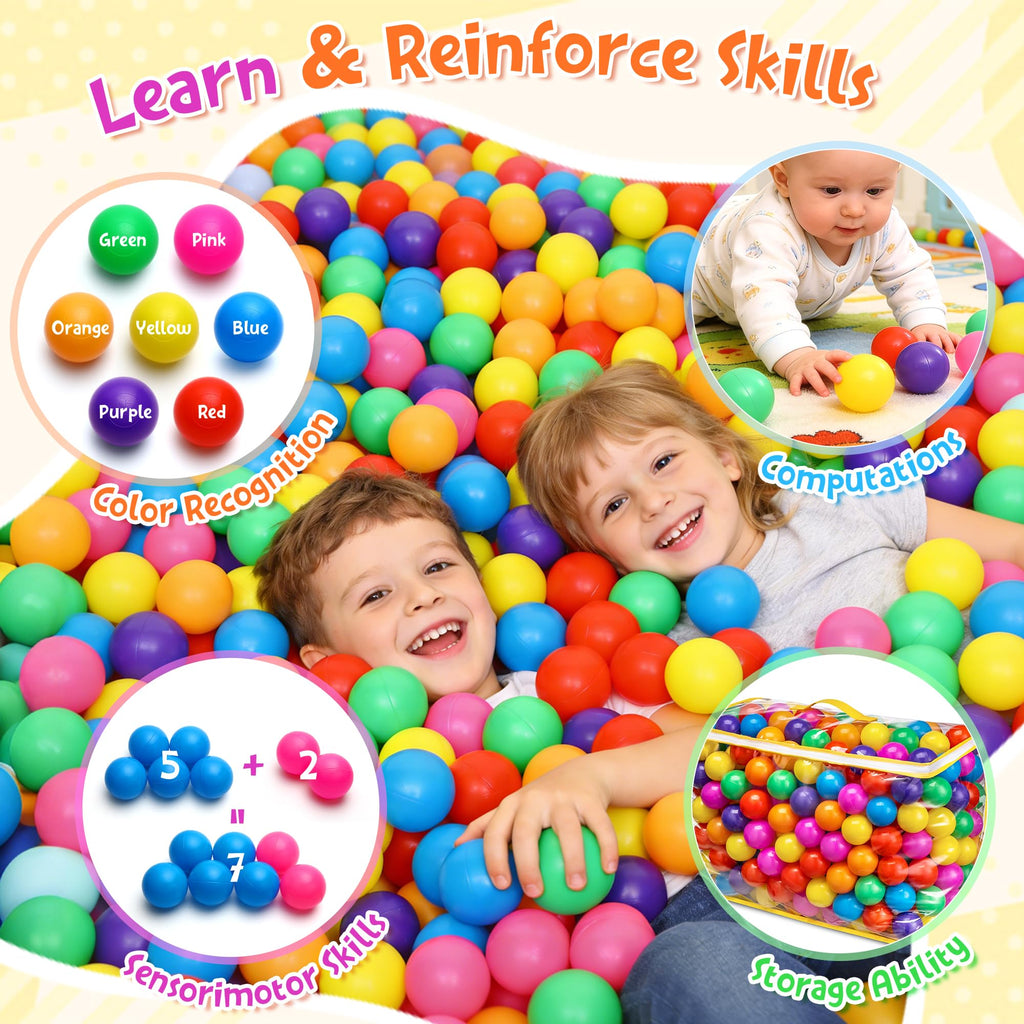 Crush Proof Plastic Ball Pit Balls with Storage Bag I506