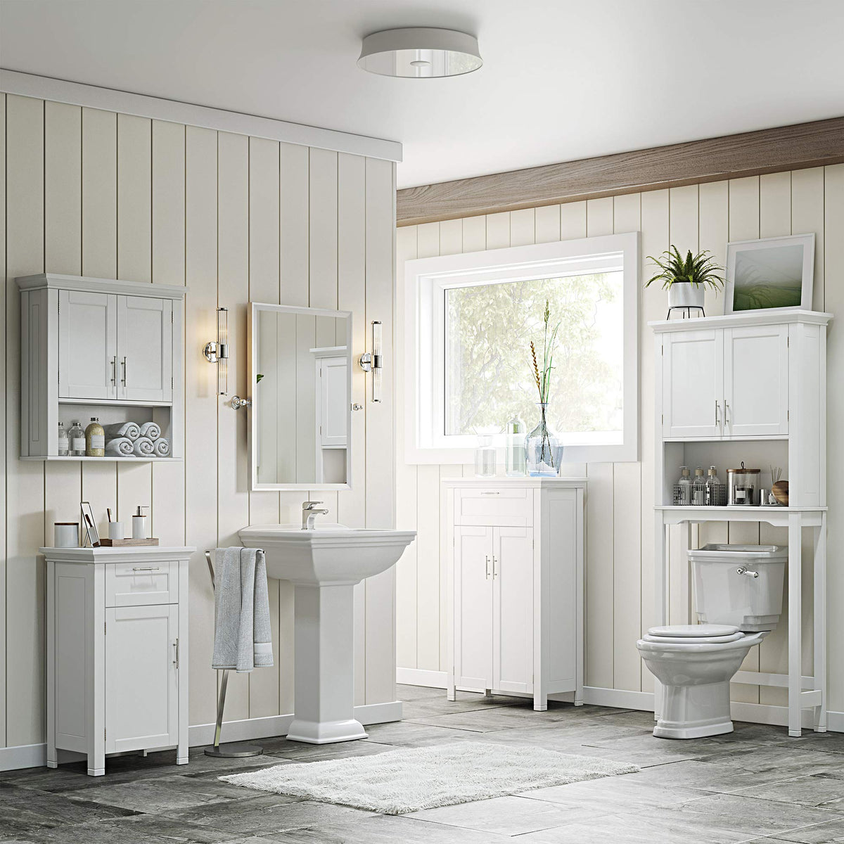 White Two-Door Wall Mount Medicine Cabinet K76576