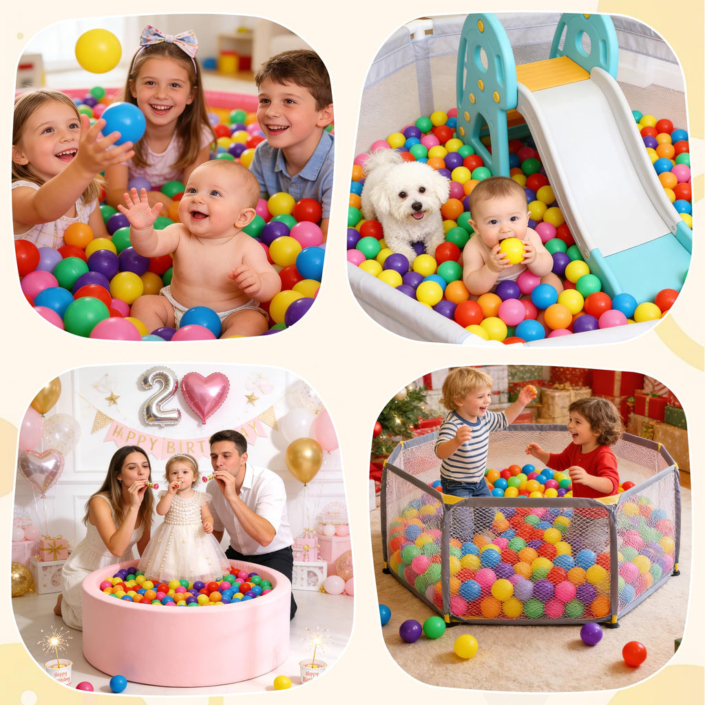 Crush Proof Plastic Ball Pit Balls with Storage Bag I506