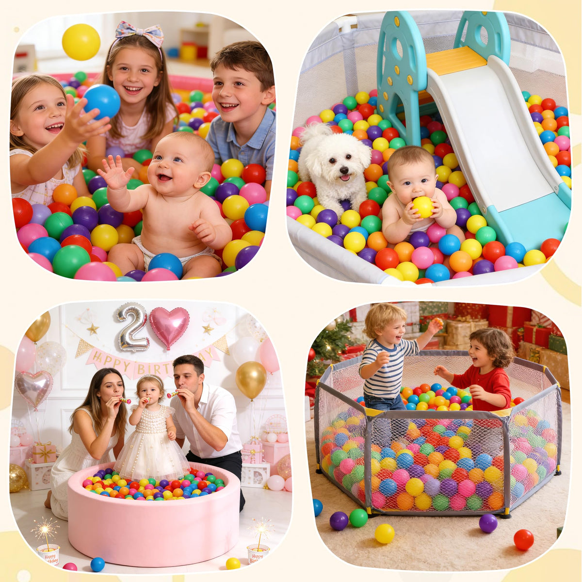 Crush Proof Plastic Ball Pit Balls with Storage Bag I506