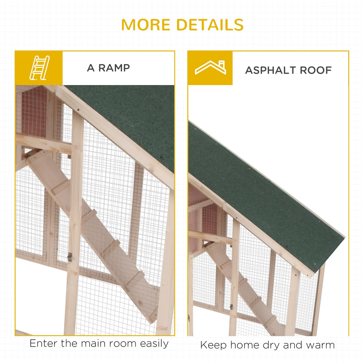 55" 2-Tier Wooden Rabbit Hutch with Ramp E82169