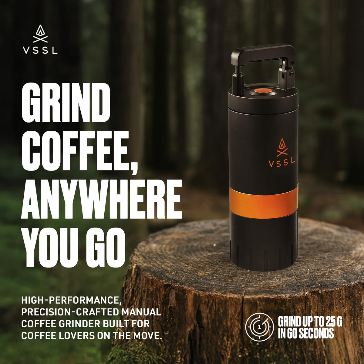 Manual Coffee Grinder with Stainless Steel Conical Burr Mill, 45 gram capacity B919