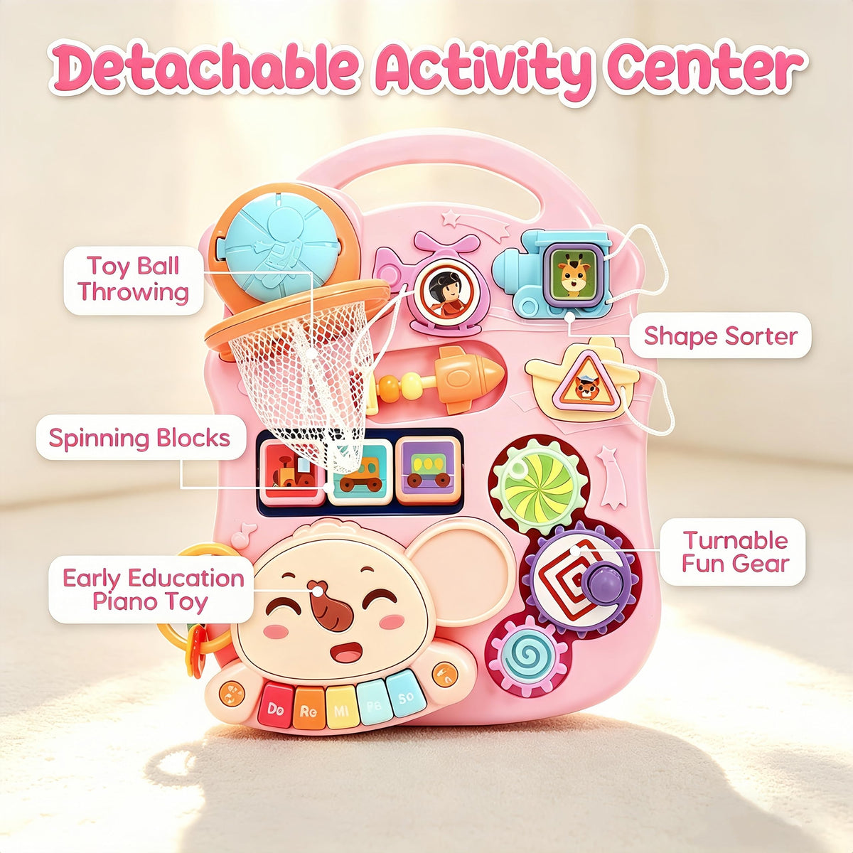 2-in-1 Baby Walker with Detachable Activity Center T9771