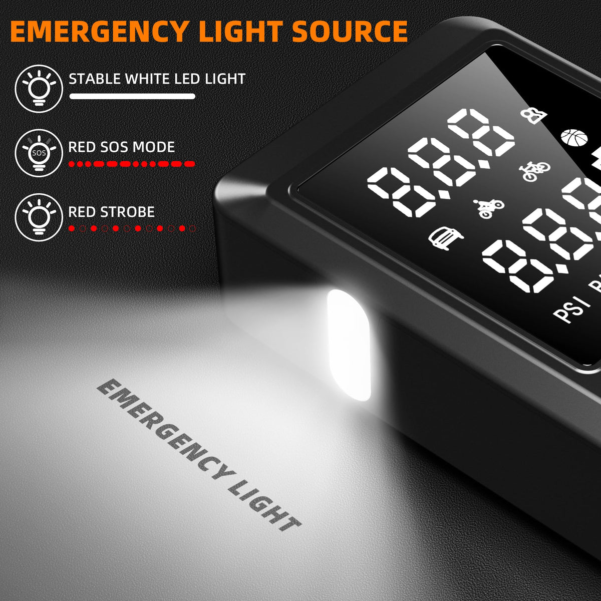 Car Battery Jump Starter with Air Compressor 4000A 150PSI 20000mAh F7205