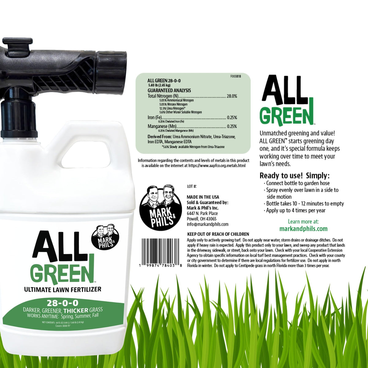 Liquid Lawn Fertilizer 28-0-0 64 oz Hose End Sprayer H91852