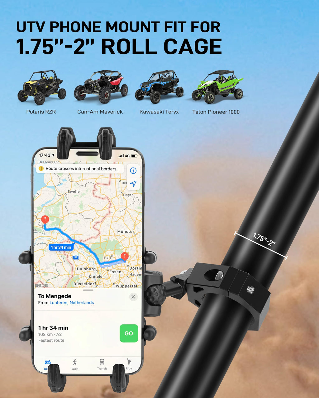 Anti-Theft UTV Phone Mount with Vibration Dampener O607