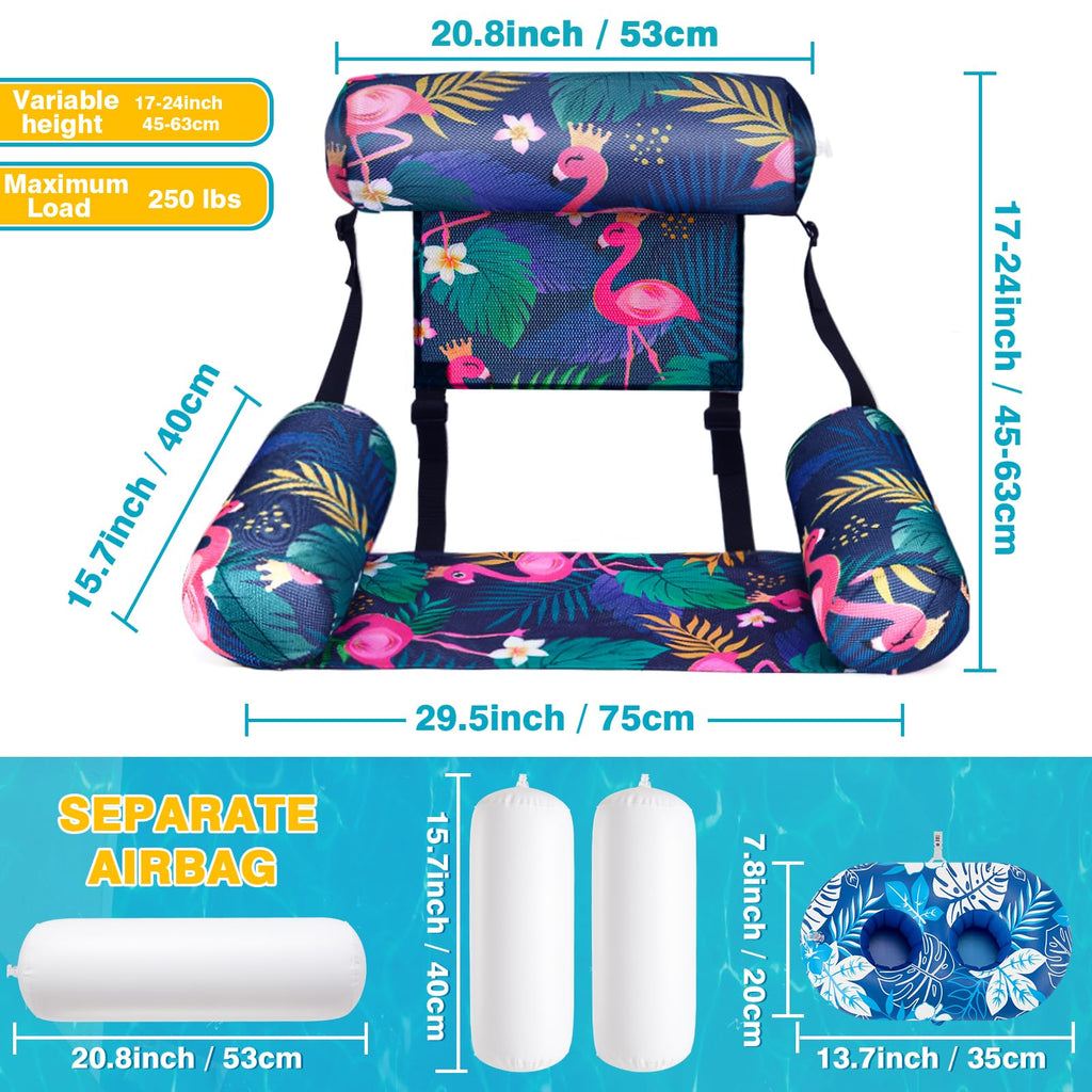 2 Pack Inflatable Pool Float Chair with Cup Holders W340