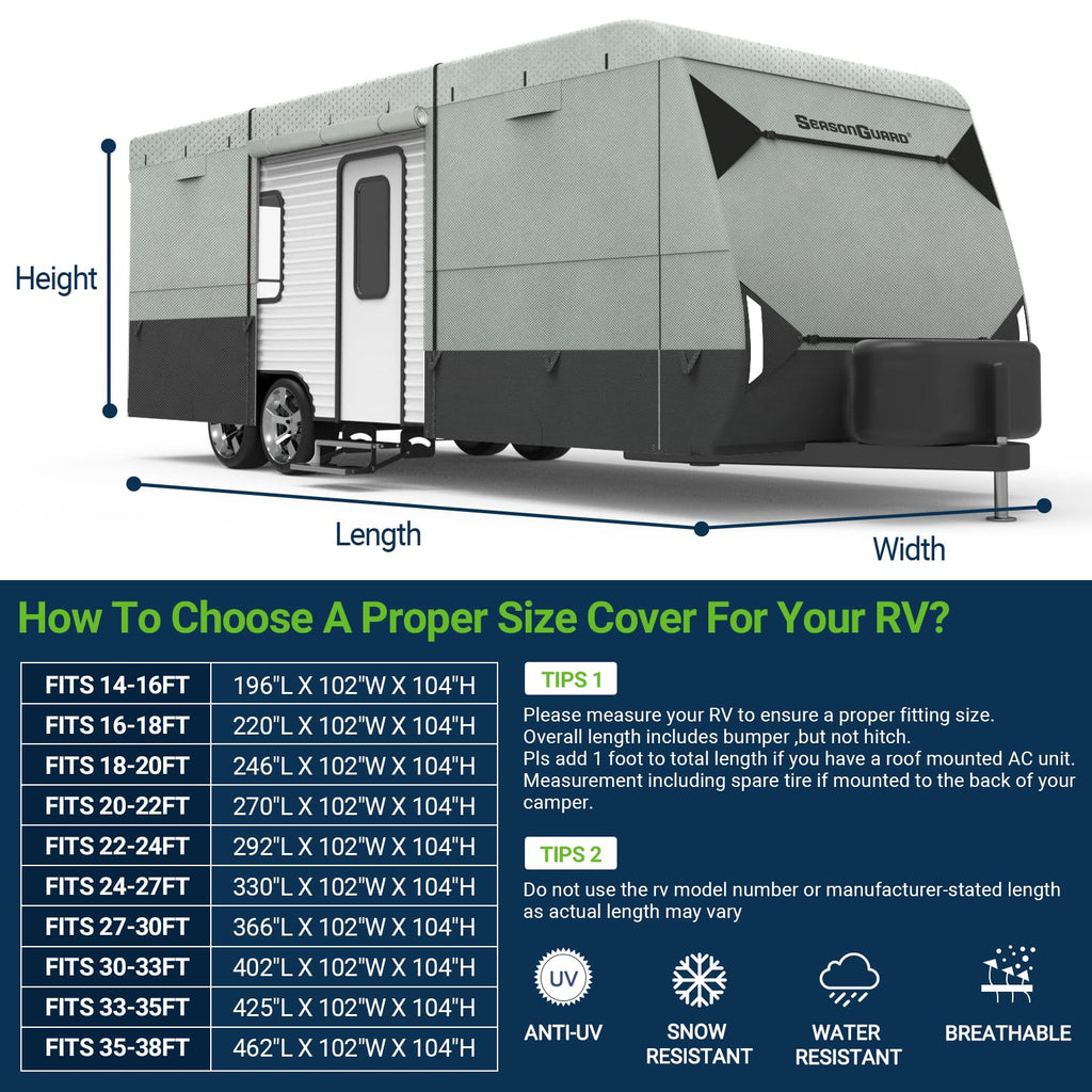 14-16 ft Waterproof Travel Trailer Cover O708