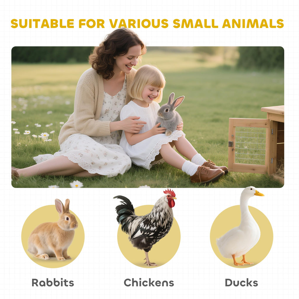 55" 2-Tier Wooden Rabbit Hutch with Ramp E82169