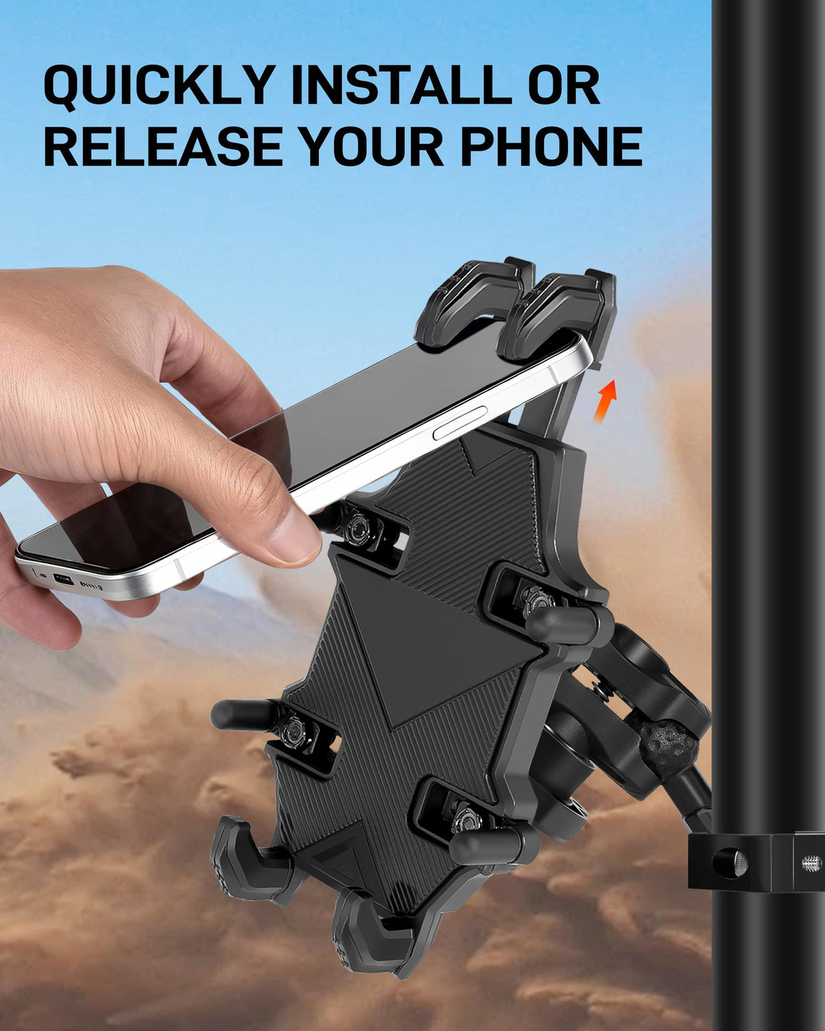 Anti-Theft UTV Phone Mount with Vibration Dampener O607
