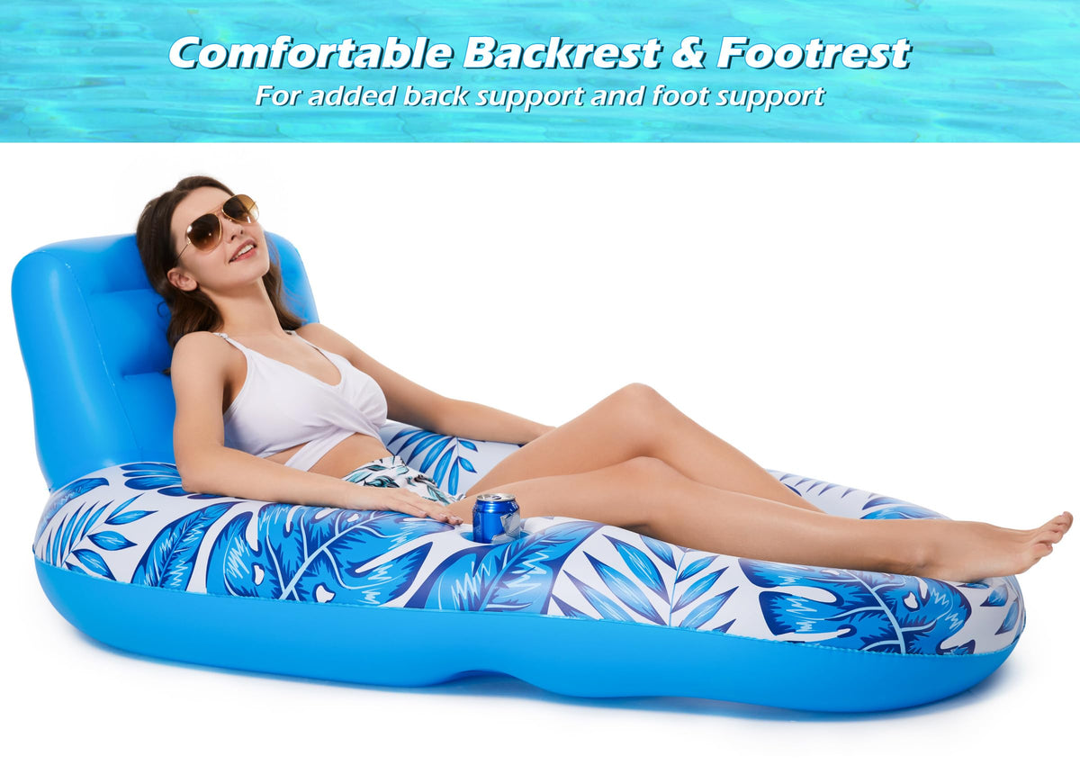 Inflatable Pool Float Lounger with Cup Holders Y951163