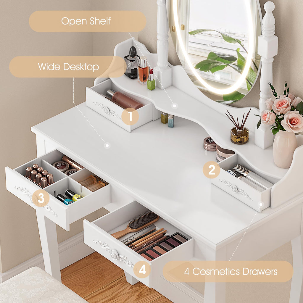 Vanity Desk with Mirror and Lights C550185
