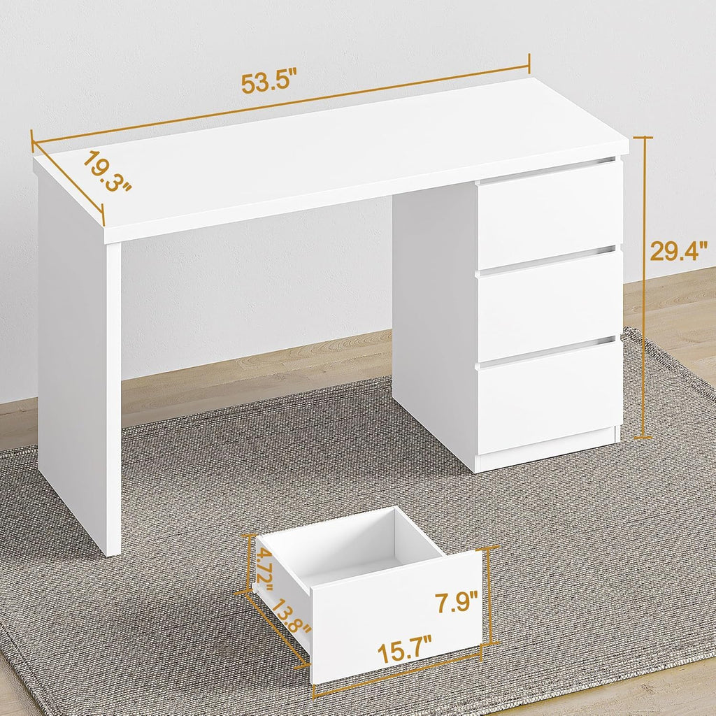 White Desk with Drawers L157222