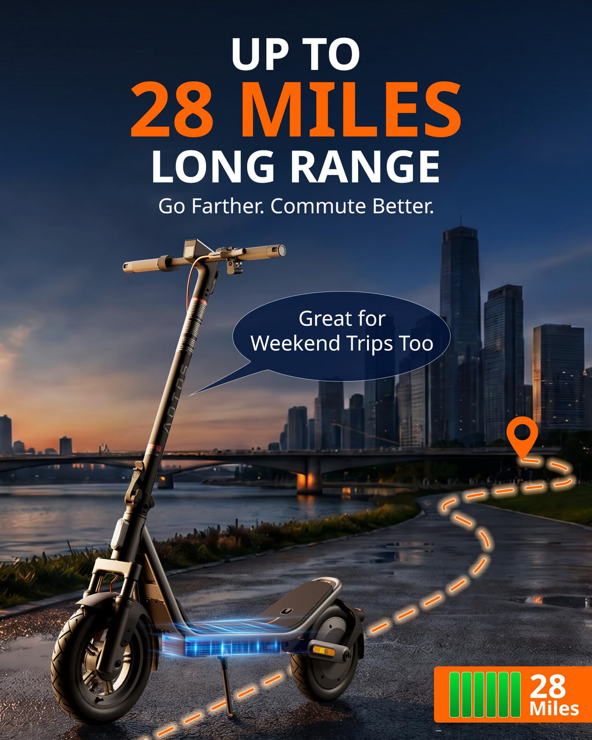 Electric Scooter for Adults, 20 MPH, 750W Peak Motor, 12" Tubeless Tires, Foldable Q875