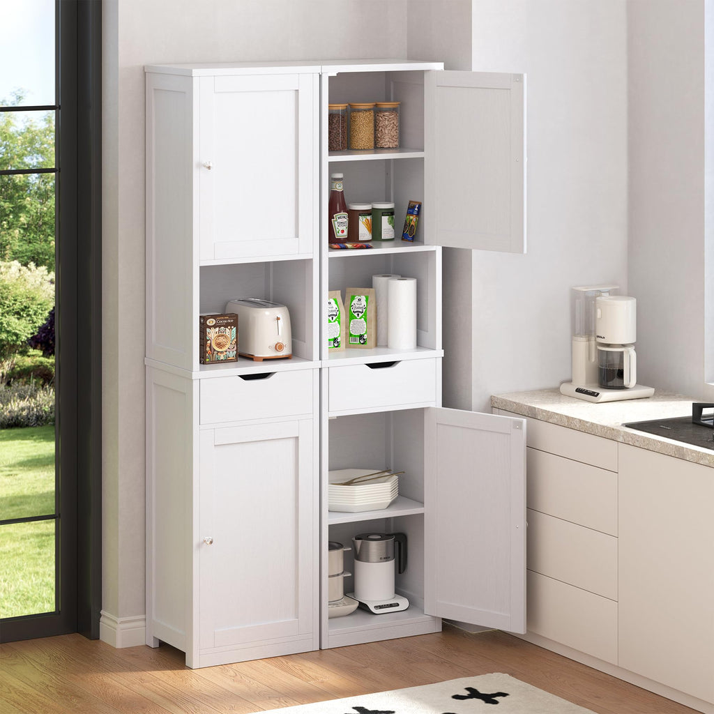 Tall Narrow Bathroom Storage Cabinet with Adjustable Shelves, White R102339