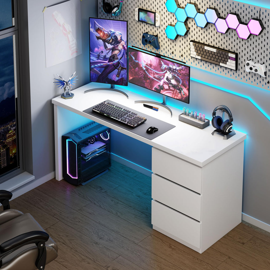 White Desk with Drawers L157222