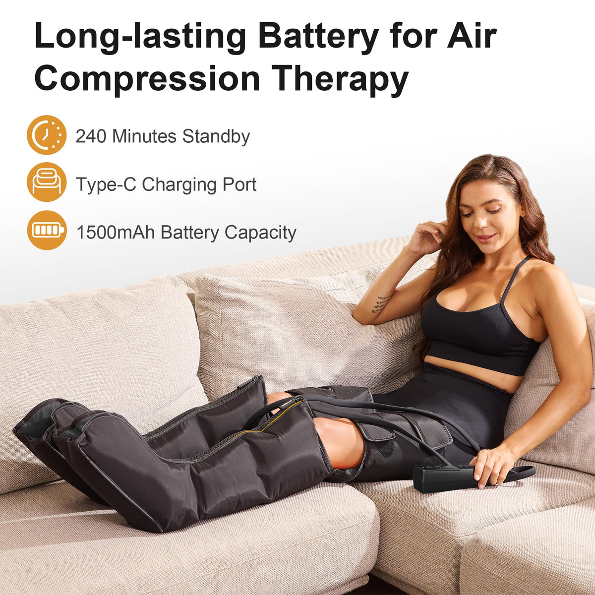 Cordless Rechargeable Leg Air Compression Massager V42376
