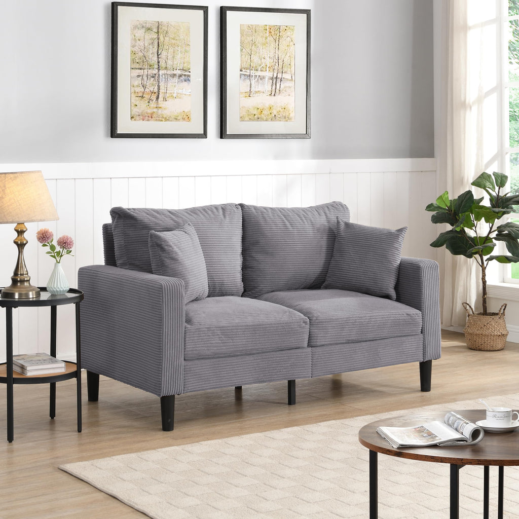 Light Gray Upholstered 2 Seat Loveseat Sofa A802976