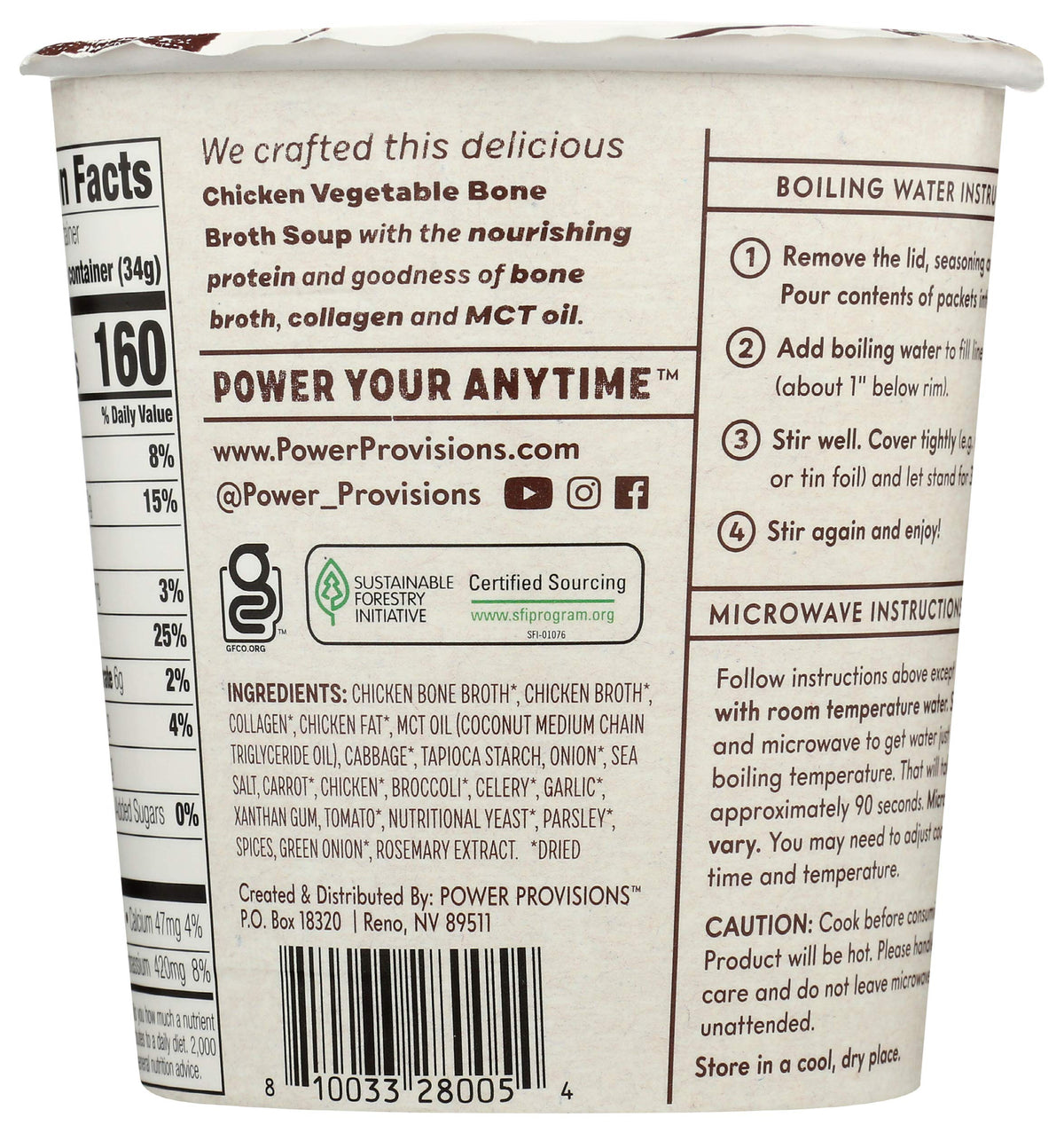 Chicken Vegetable Bone Broth Soup, 1.2 OZ M808650